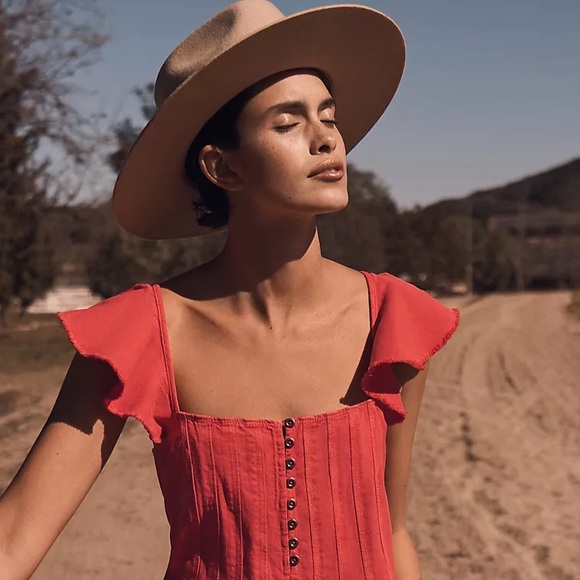 Anthropologie Pilcro Flutter Sleeve Midi Dress - Picture 6 of 16